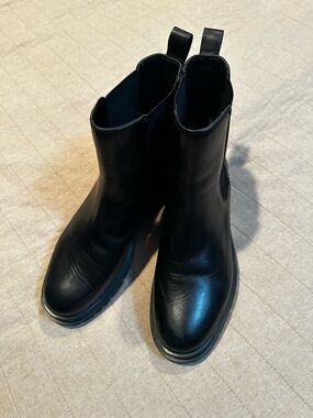 Ralph Lauren Black Leather Chelsea Booties